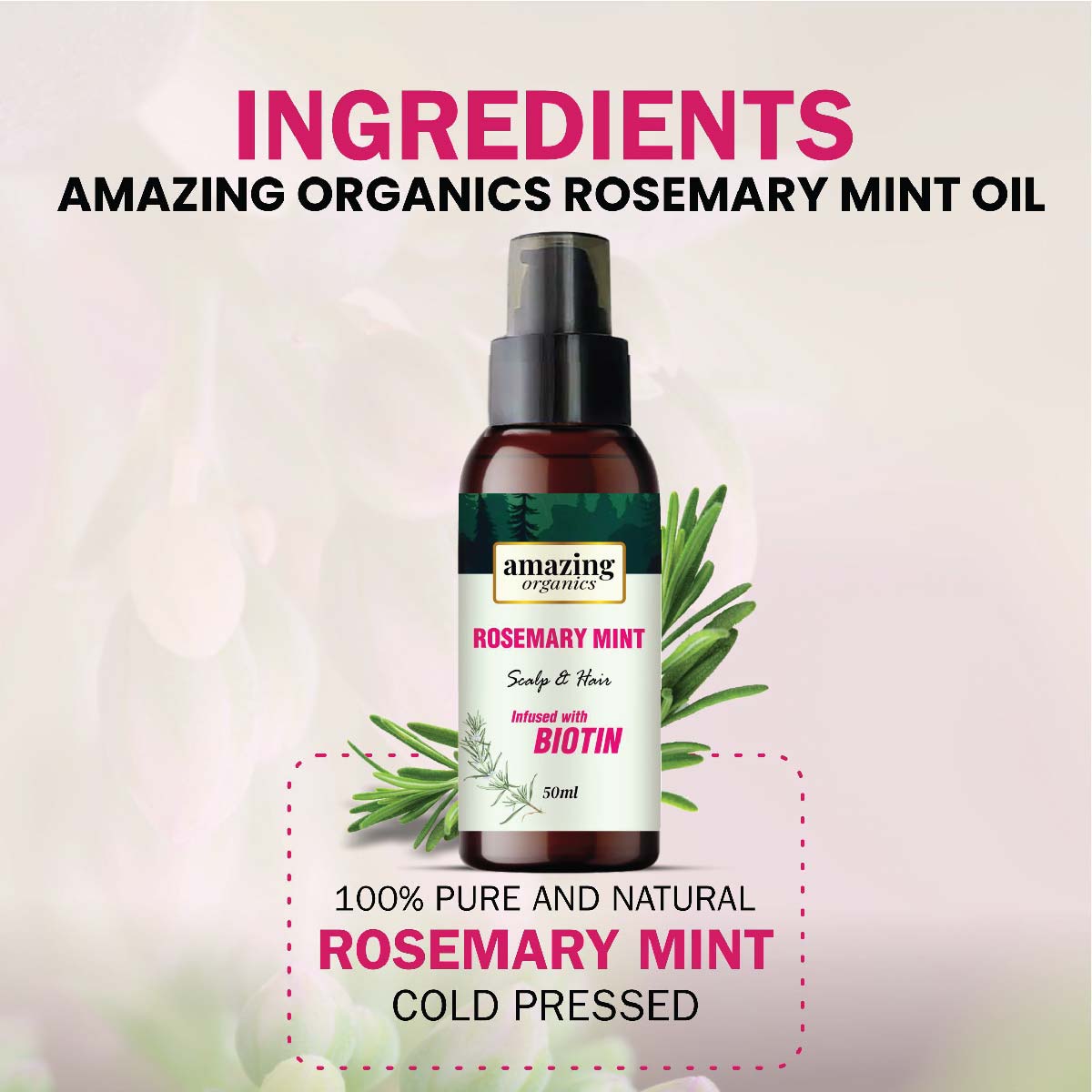 Rosemary Mint Scalp & Hair Strengthening Oil with Biotin & essential oils