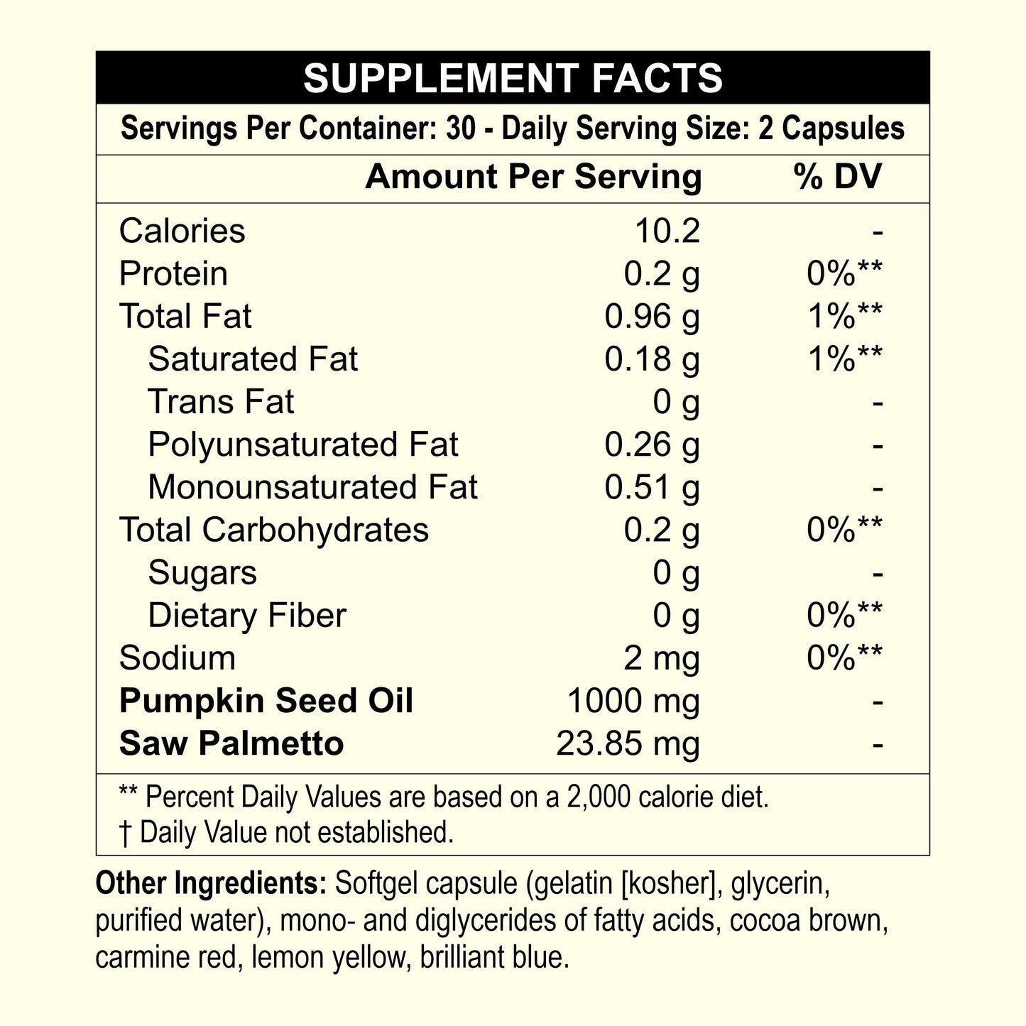 Pumpkin seed + saw palmetto for hair