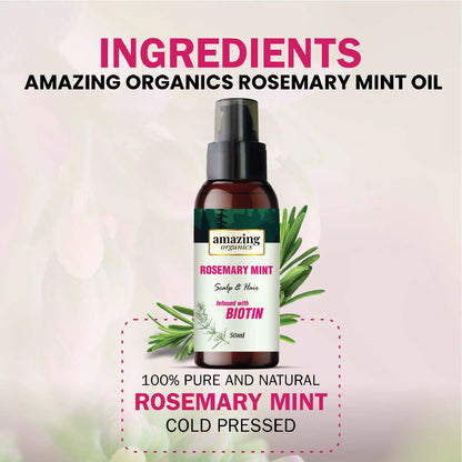 Rosemary Mint Scalp & Hair Strengthening Oil with Biotin & essential oils