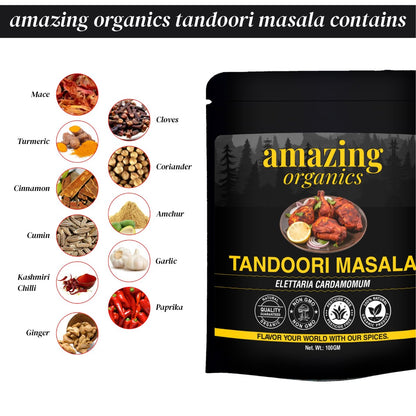 Tandoori Masala (Natural, No Colors Added) Indian 11-Spice Blend | 3.5oz (100g)