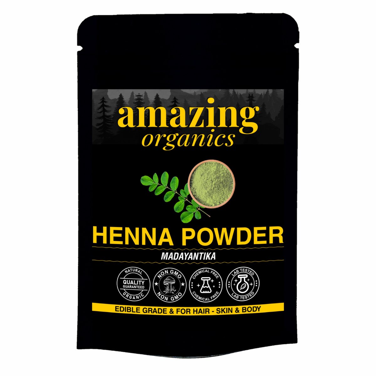 Amazing Organics Henna Powder for Hair Organics a Chemical-Free Hair Colouring