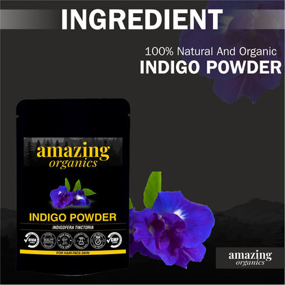 Indigo Powder For Hair Black 100 Grams,Natural Hair and Beard Dye.