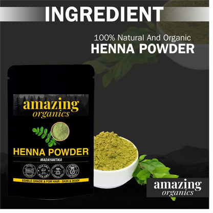 Amazing Organics Henna Powder for Hair Organics a Chemical-Free Hair Colouring