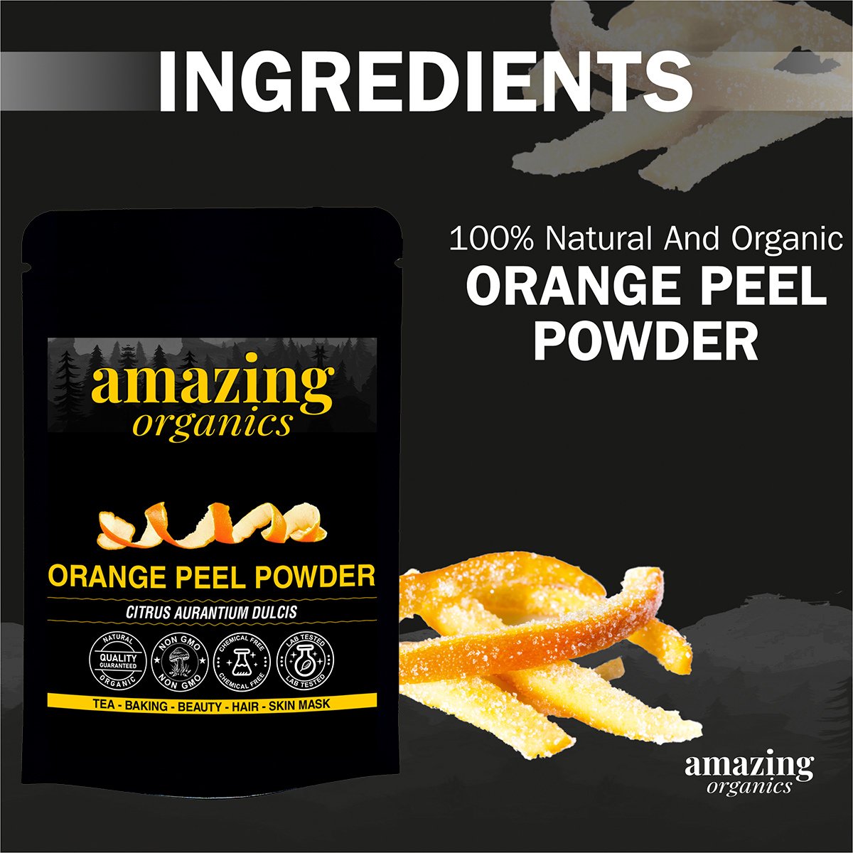 Organic Orange Peel Powder, Preservative Free, Nature & Chemical Free