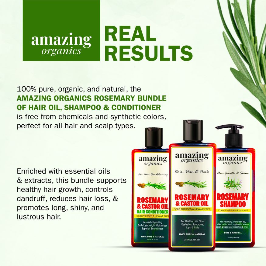 Rosemary Bundle Hair Oil - Shampoo - Conditioner