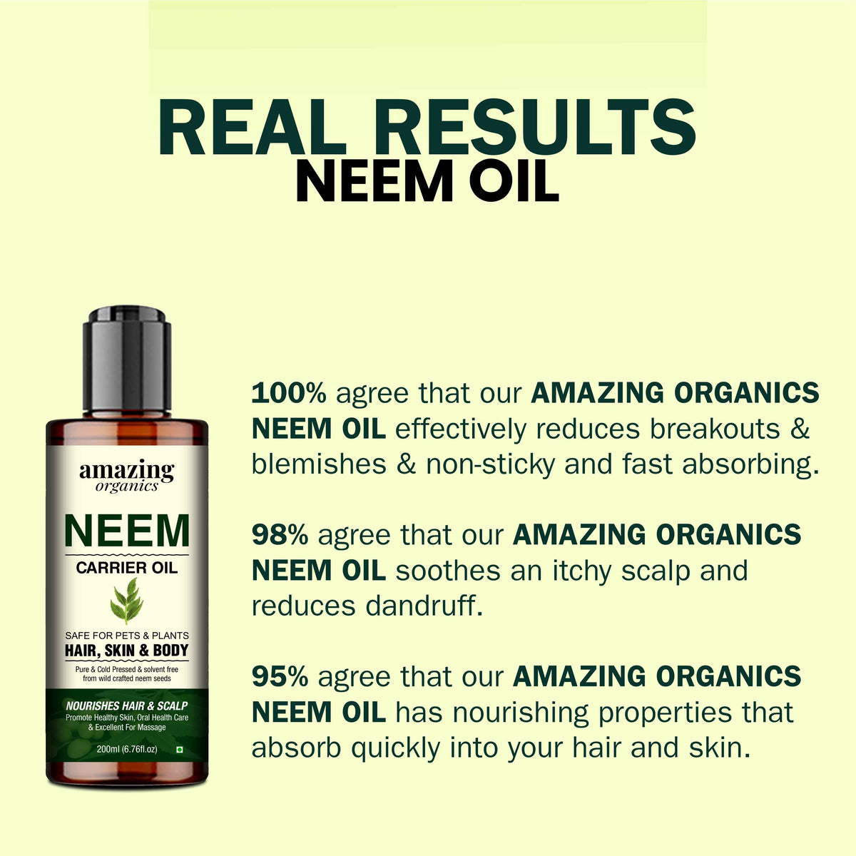 Neem Oil - Pure &amp; Organic for HAIR - SKIN &amp; NAILS