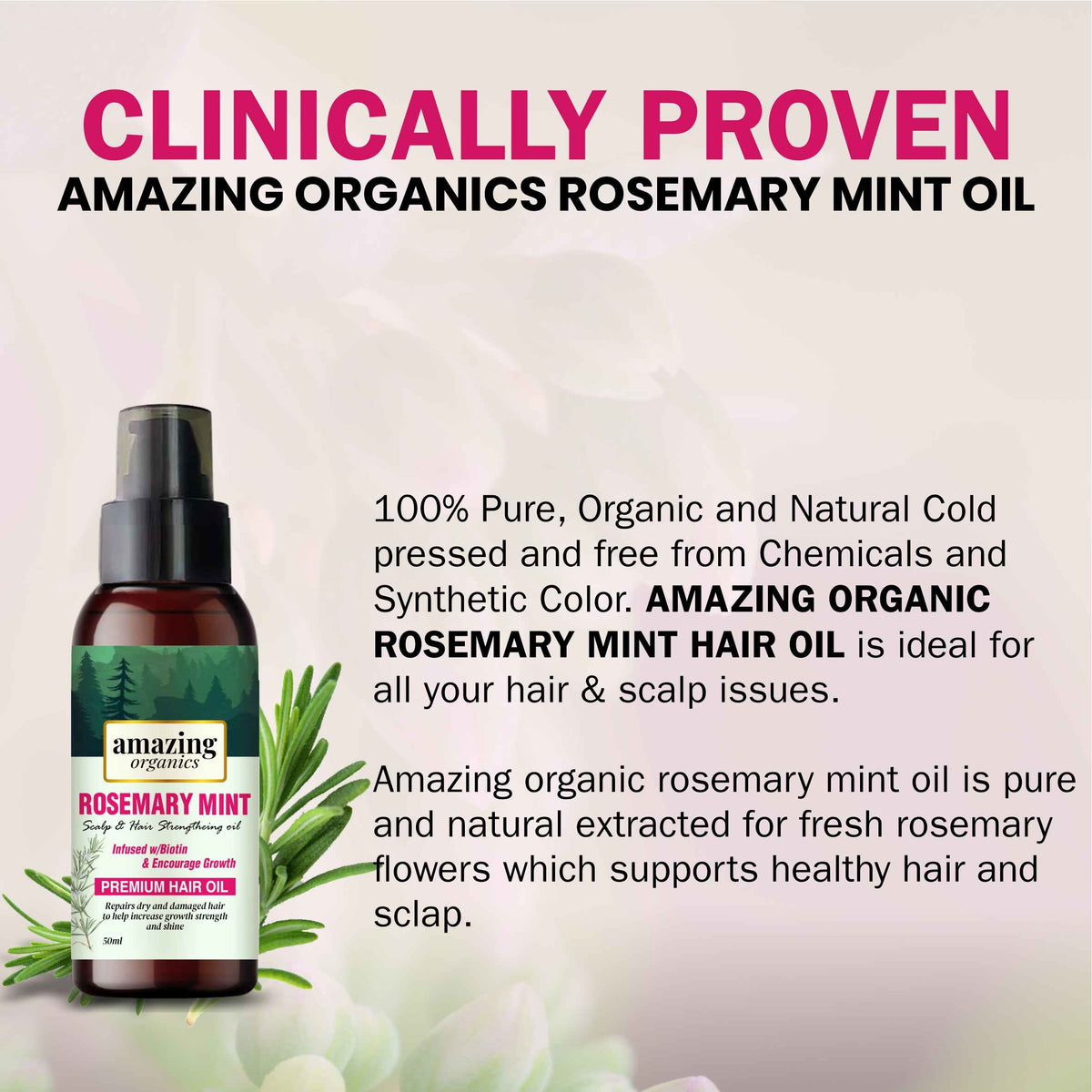 Rosemary Mint Scalp &amp; Hair Strengthening Oil with Biotin &amp; essential oils