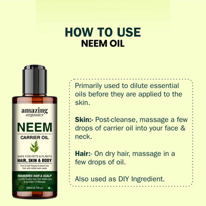 Neem Oil - Pure & Organic for HAIR - SKIN & NAILS