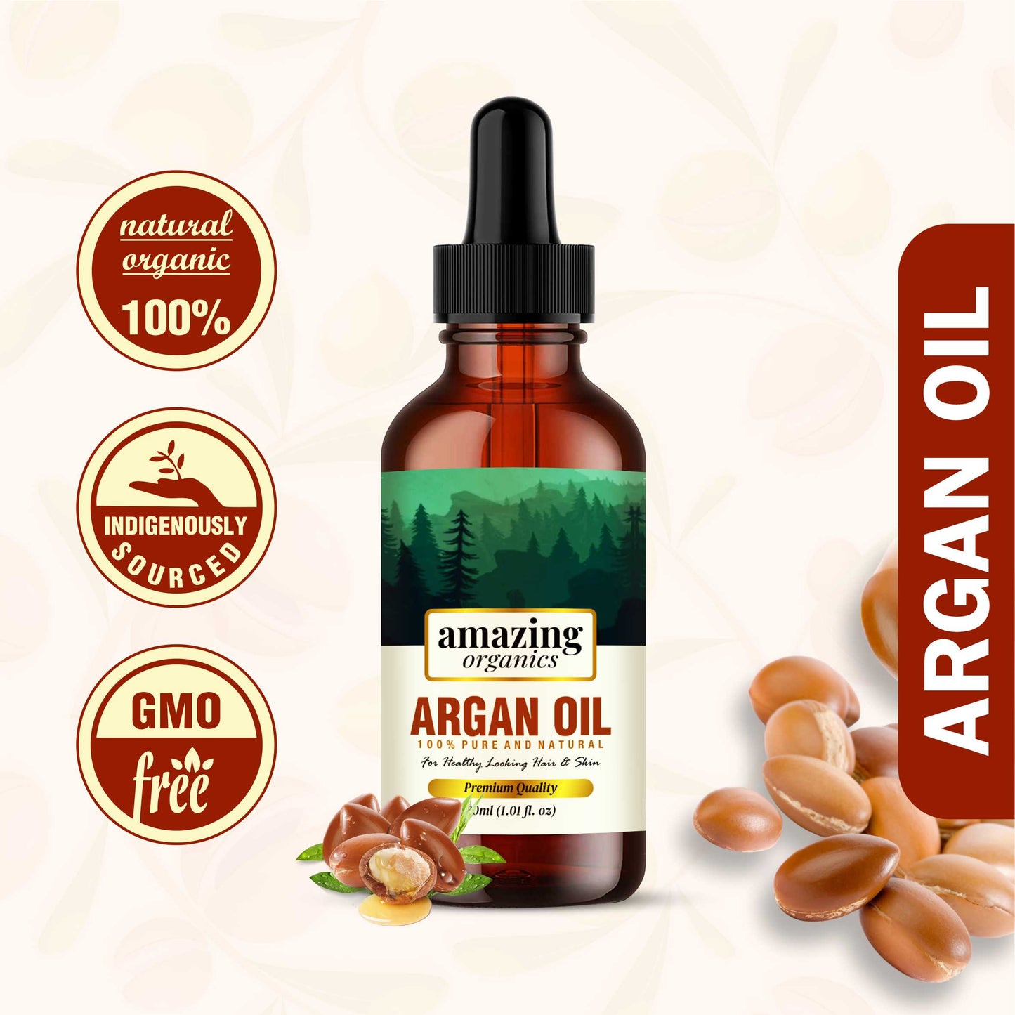 Argan Oil 100% Pure & Organic for Hair & Skin