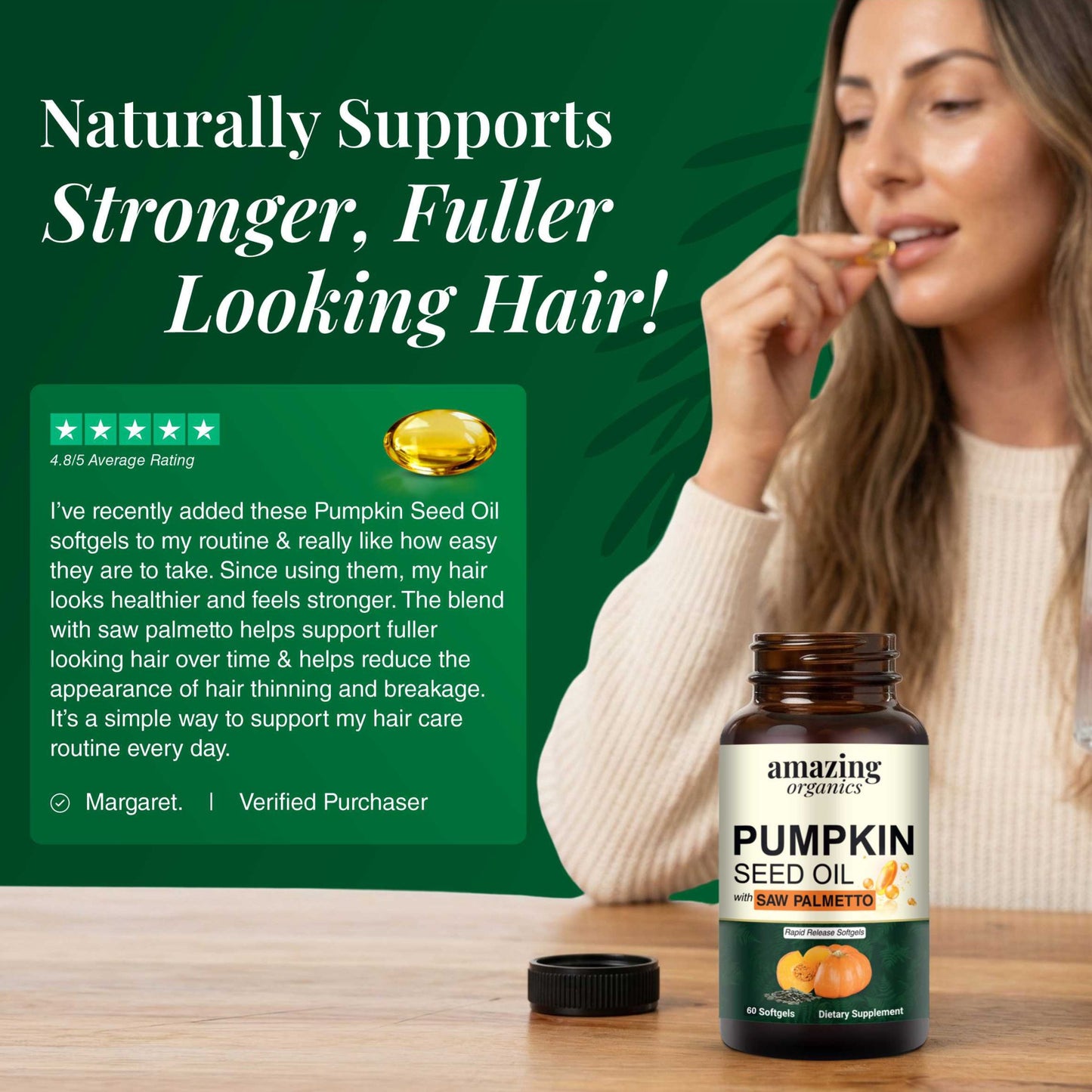 Pumpkin seed + saw palmetto for hair