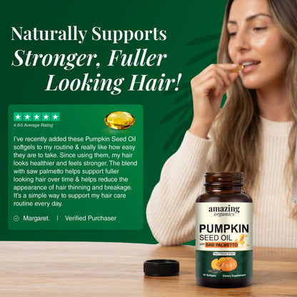 Pumpkin seed + saw palmetto for hair