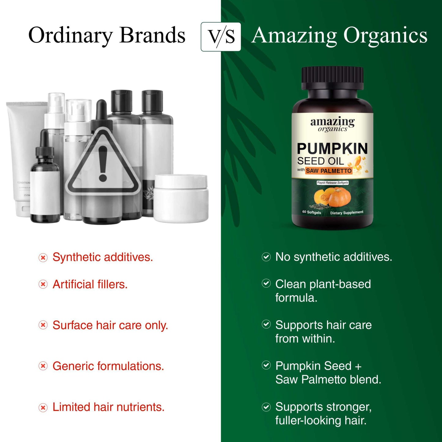 Pumpkin seed + saw palmetto for hair