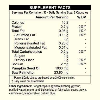 Pumpkin seed + saw palmetto for hair