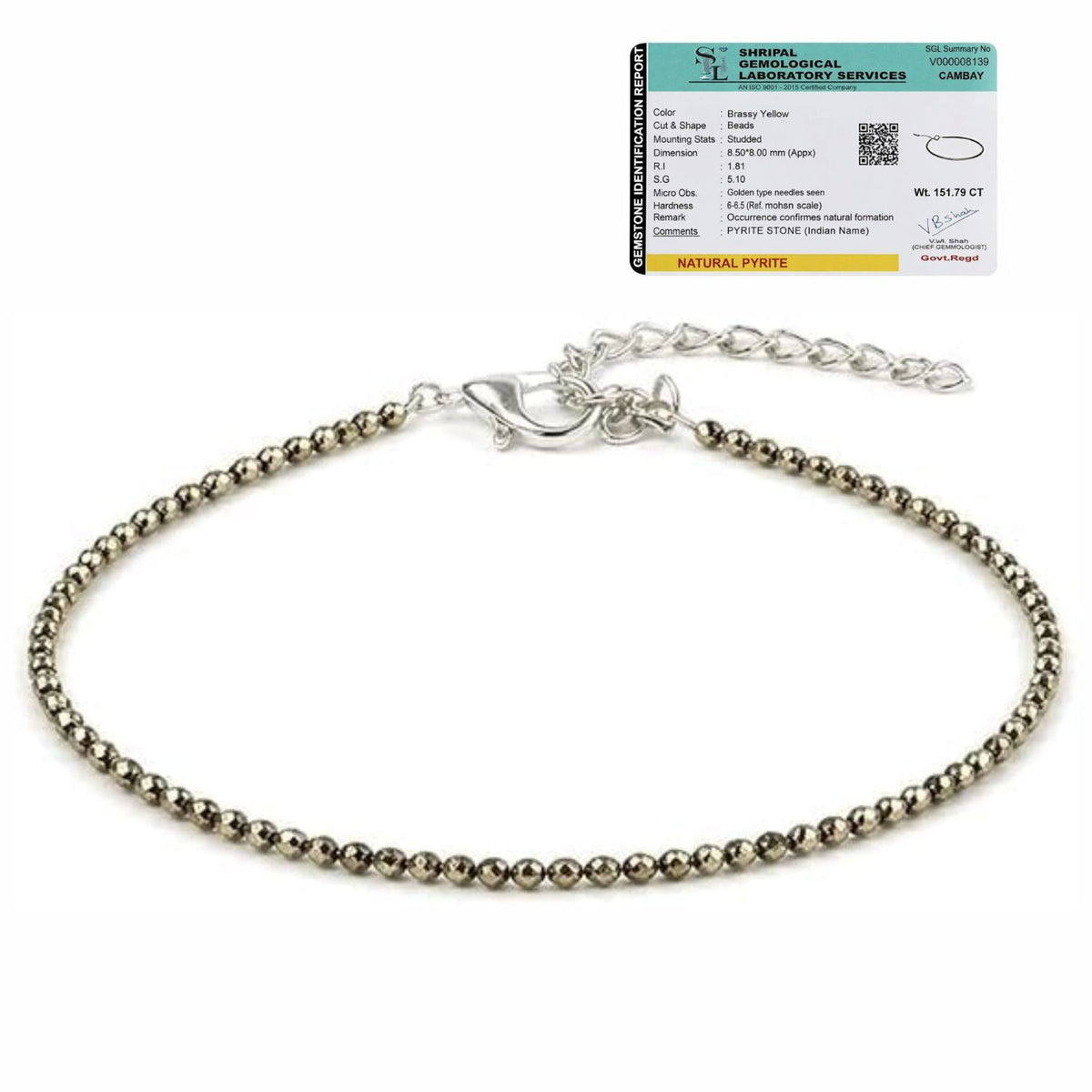 Authentic Pyrite Anklet for Women