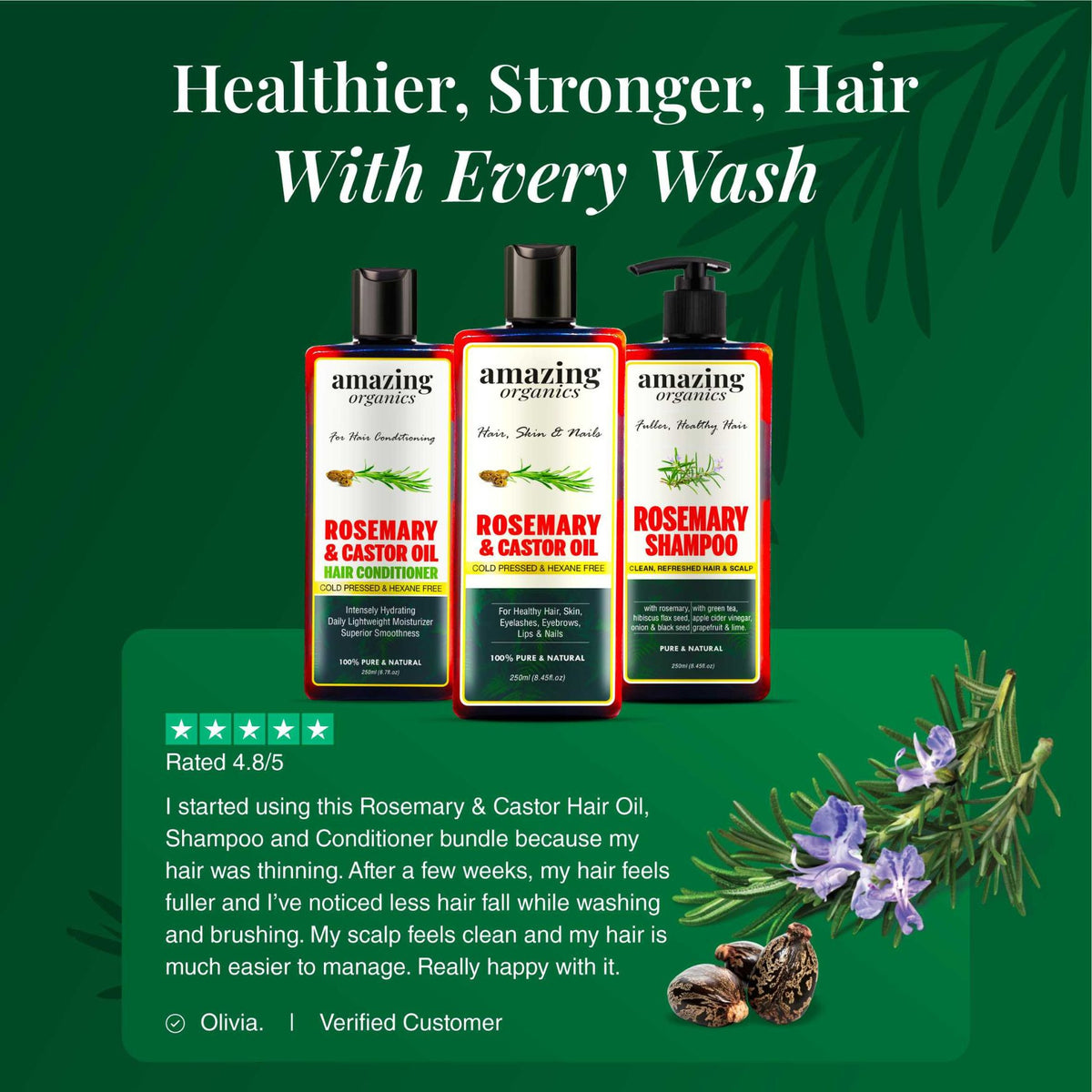Rosemary Bundle Hair Oil - Shampoo - Conditioner