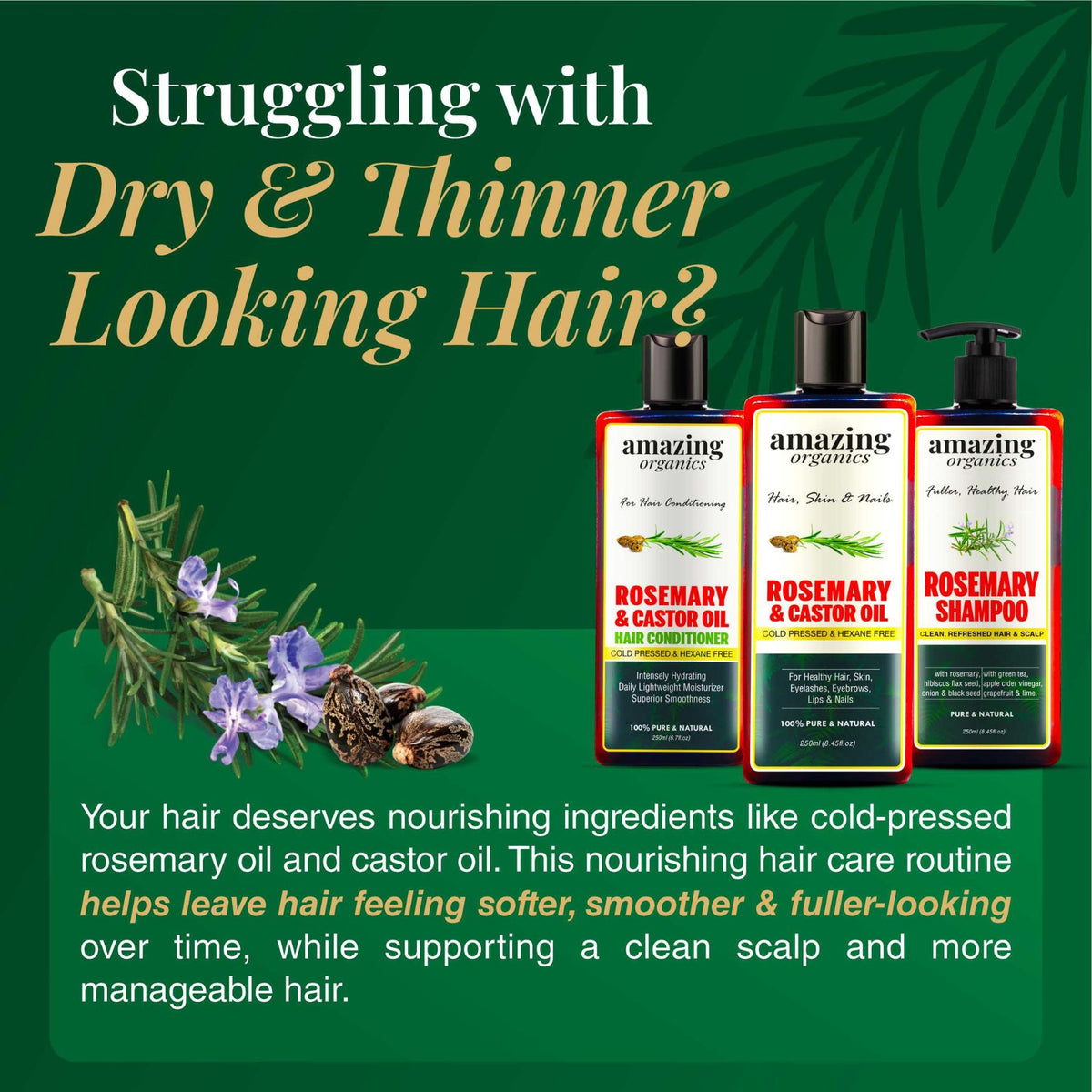 Rosemary Bundle Hair Oil - Shampoo - Conditioner