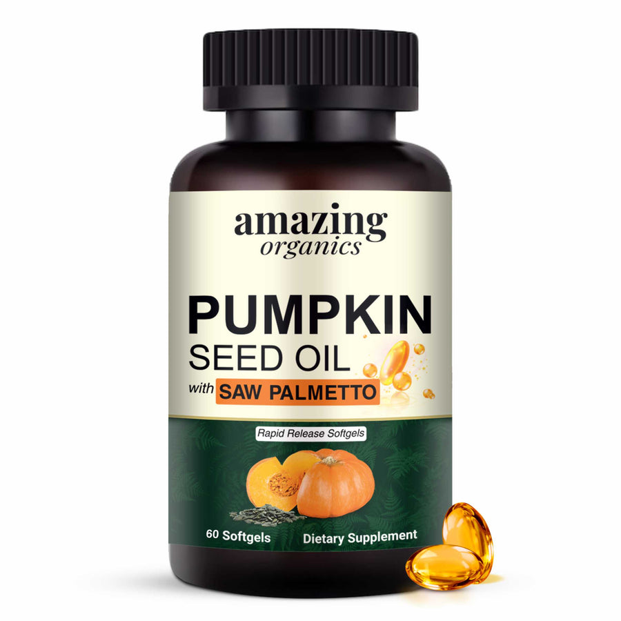 Amazing Organics Pumpkin Seed Oil with Saw Palmetto softgels