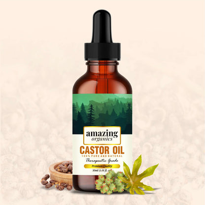 Pure Castor Oil Cold Pressed for Hair Growth, Reduce Acne Marks, Wrinkles, Soothing Sunburn