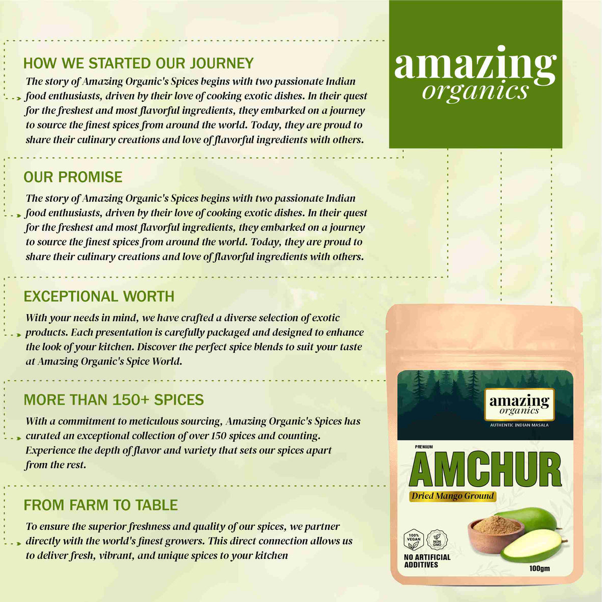 Amchur (Mango) Ground Powder Spice 3.5oz(100g)