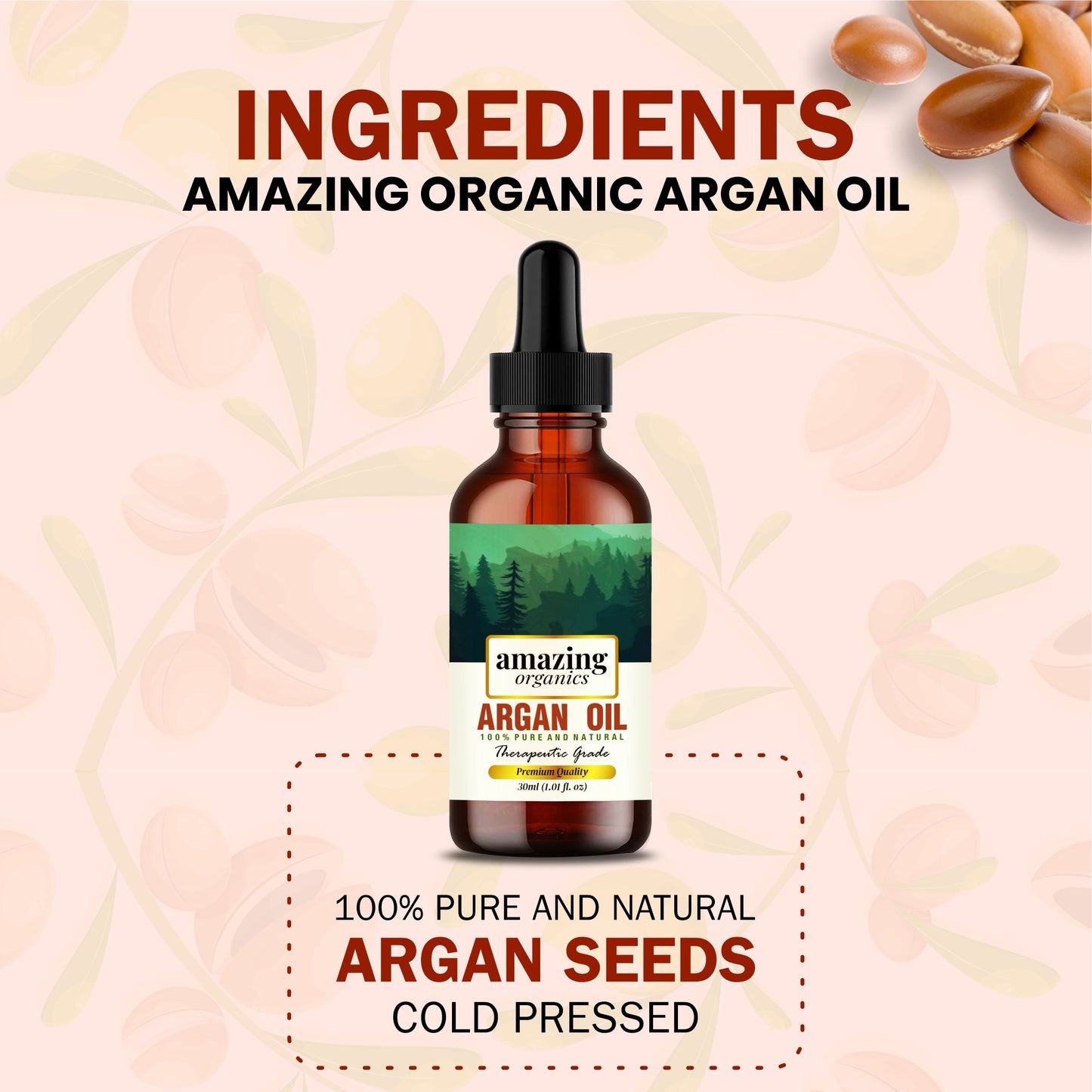 Argan Oil 100% Pure & Organic for Hair & Skin