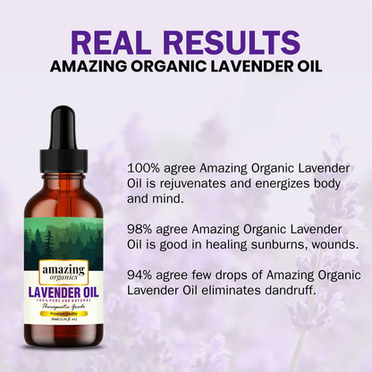 Lavender Essential Oil for Aroma Therapy, Stress Relief, Hair, Skin & Sleep