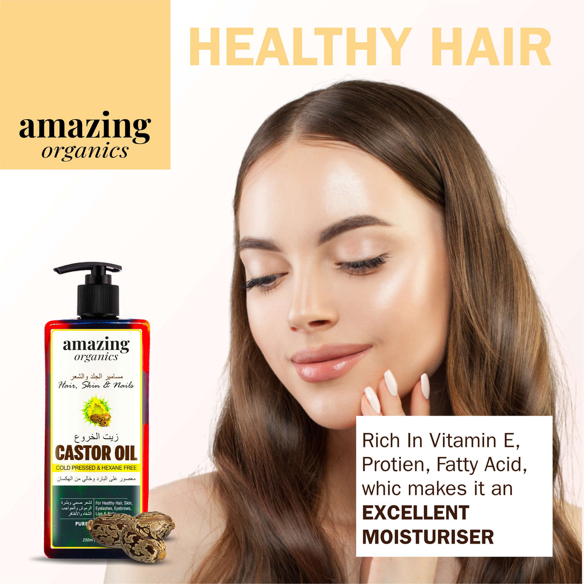 Castor Oil for Hair,  Skin &amp; Nails