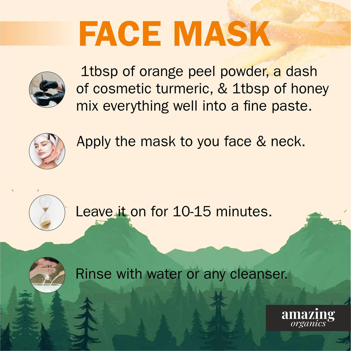 Organic Orange Peel Power, Preservative Free, Nature &amp; Chemical Free