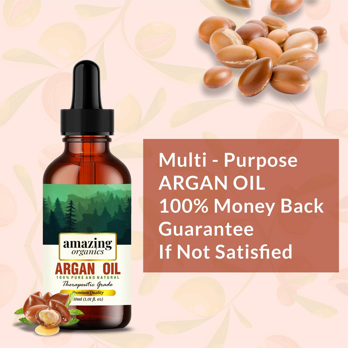 Argan Oil 100% Pure &amp; Organic for Hair &amp; Skin
