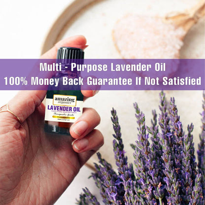 Lavender Essential Oil for Aroma Therapy, Stress Relief, Hair, Skin & Sleep